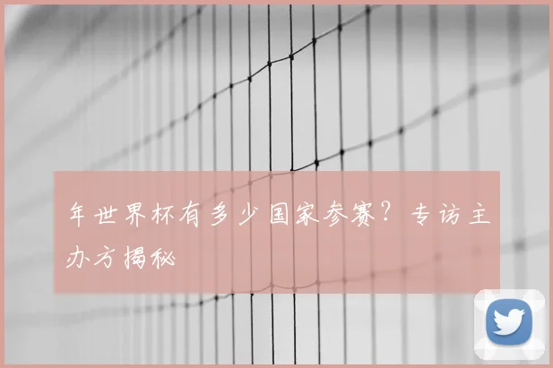 年世界杯有多少国家参赛?专访主办方揭秘